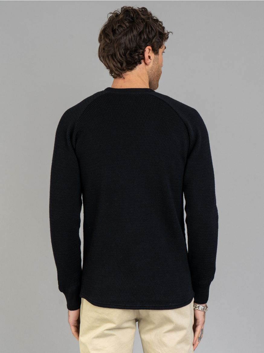 Stevenson Overall Merino Wool Thermal Sweater - Black