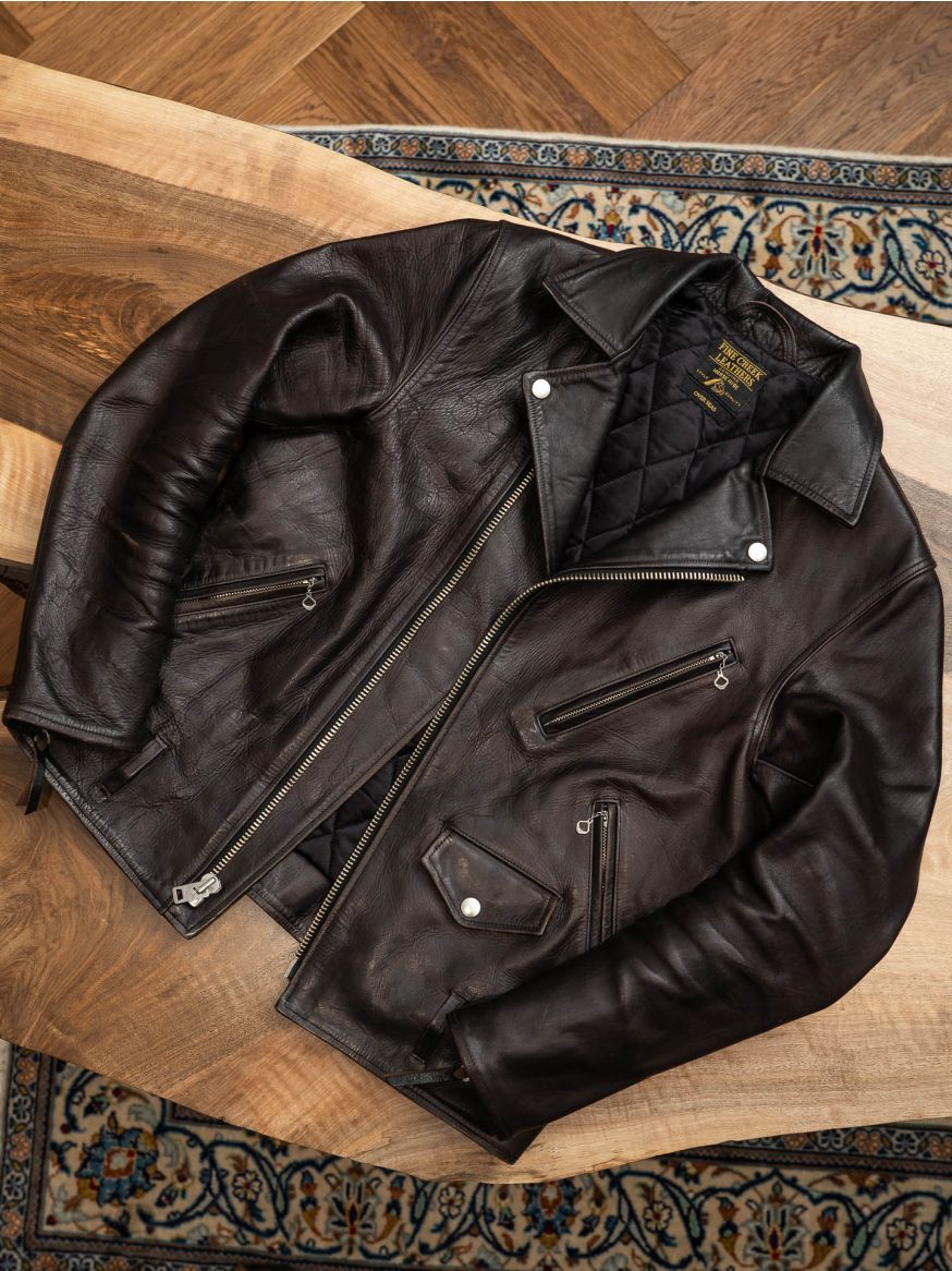 Fine Creek Leathers Custom Leon Jacket - 1.3mm Black Shinki Horsehide