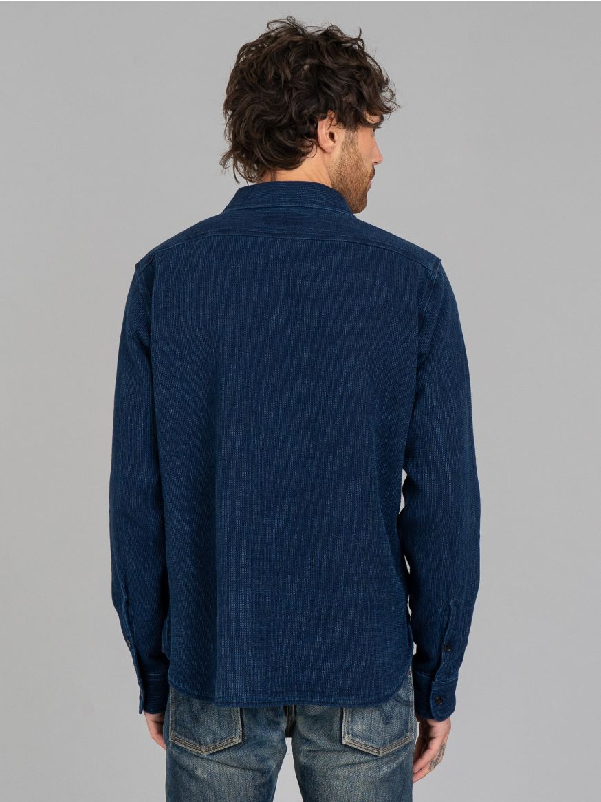 Iron Heart Waffle Work Shirt - Indigo