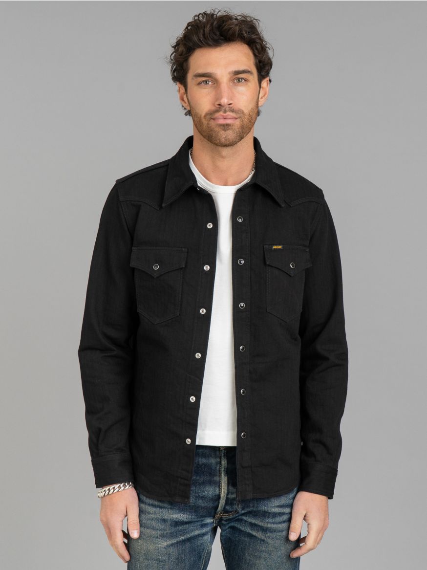 Iron Heart 14oz Herringbone CPO Western Shirt - Black