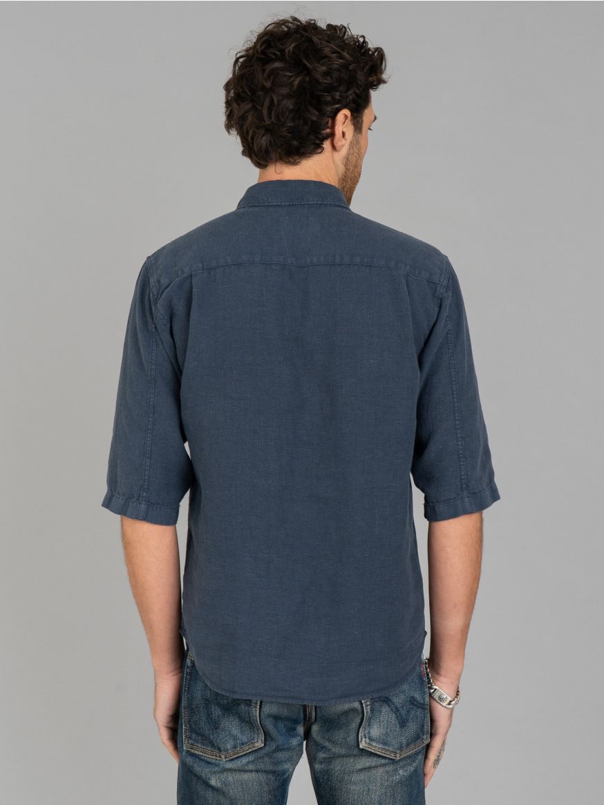 Indigofera Delray Linen Canvas Shirt - Mood Indigo