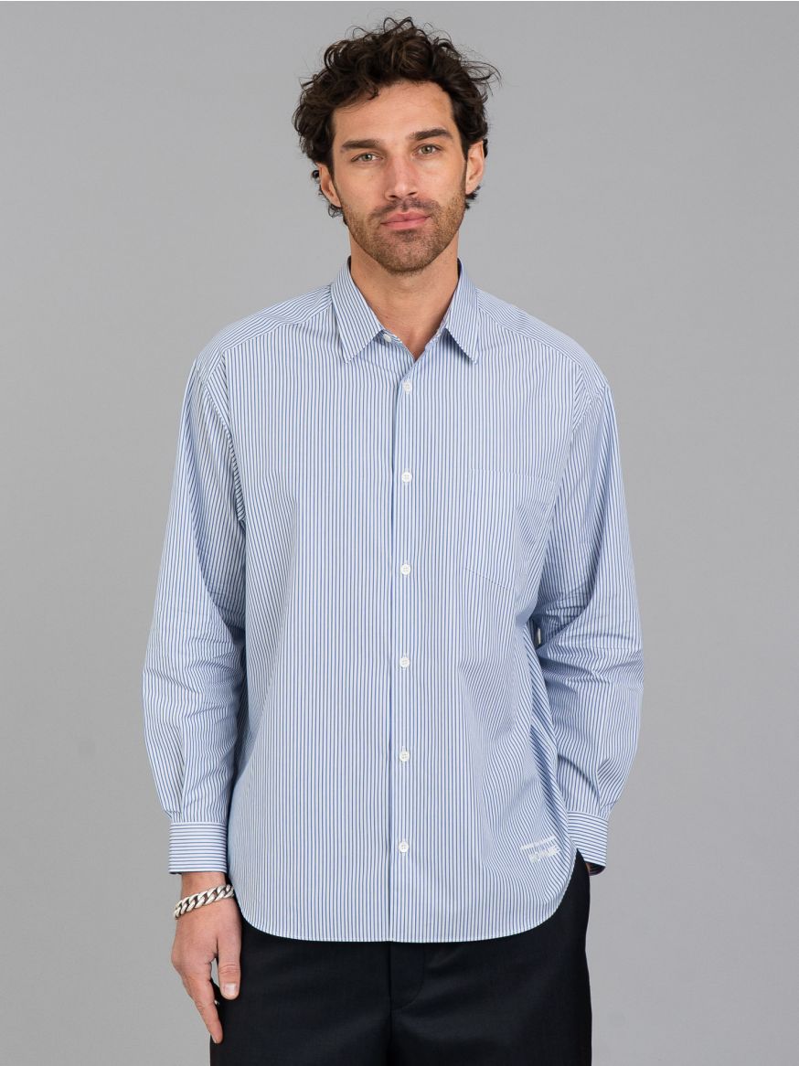 Comme des Garçons Homme Striped Cotton Shirt - Navy & White