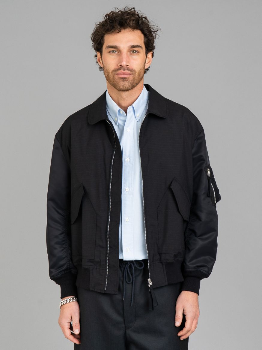 Comme des Garçons Homme Ripstop Bomber Jacket - Black