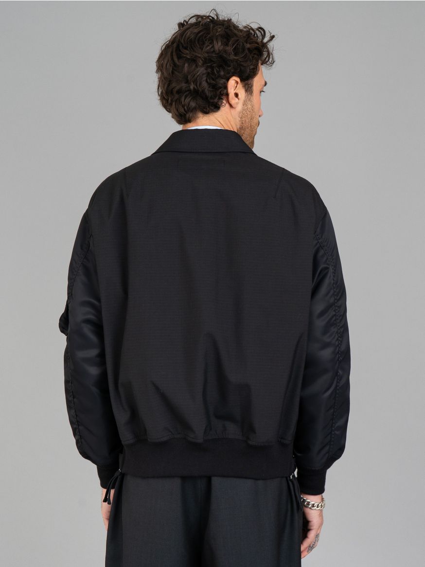 Comme des Garçons Homme Ripstop Bomber Jacket - Black