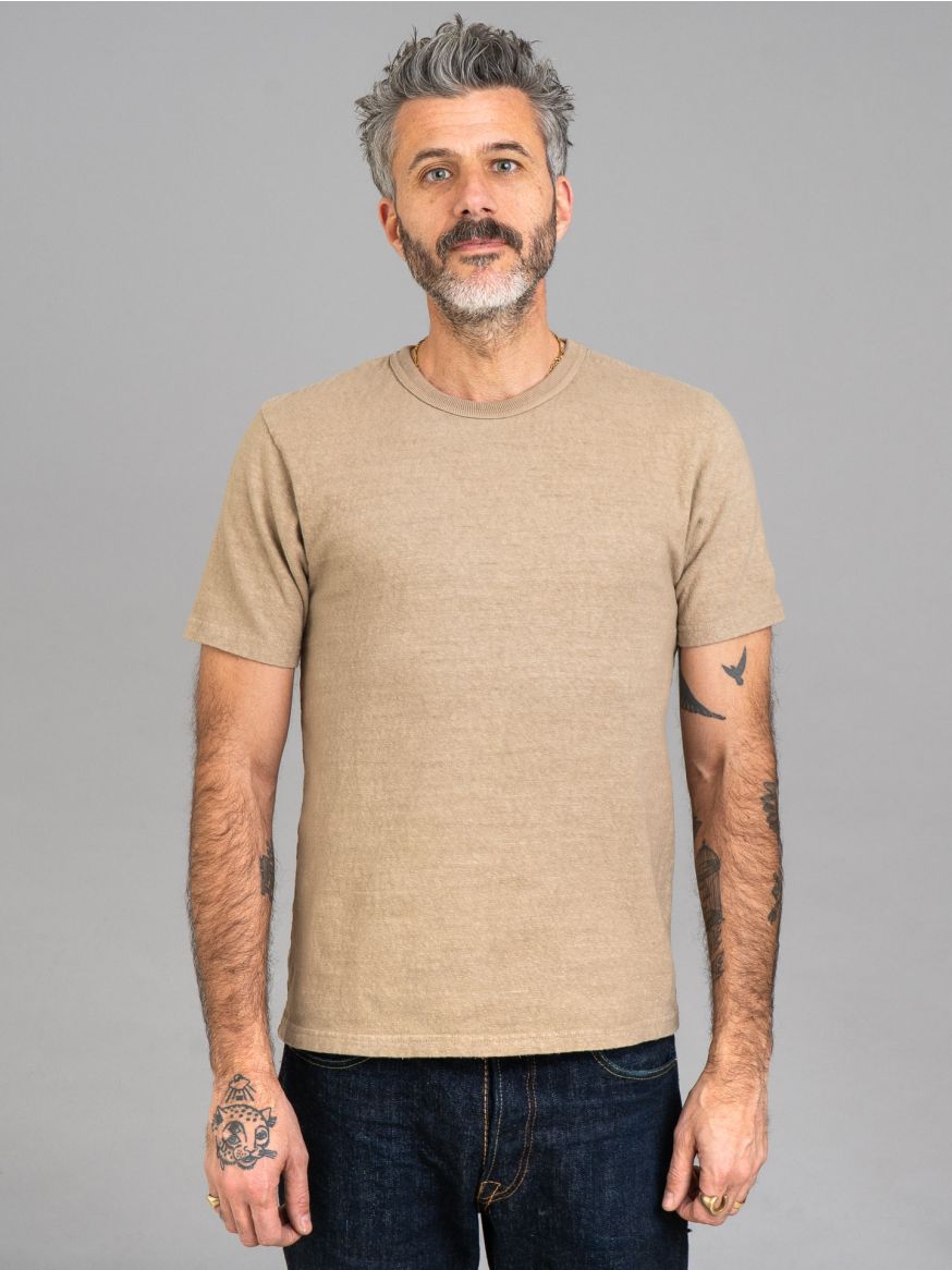 UES No.8 Slub Nep T Shirt - Beige