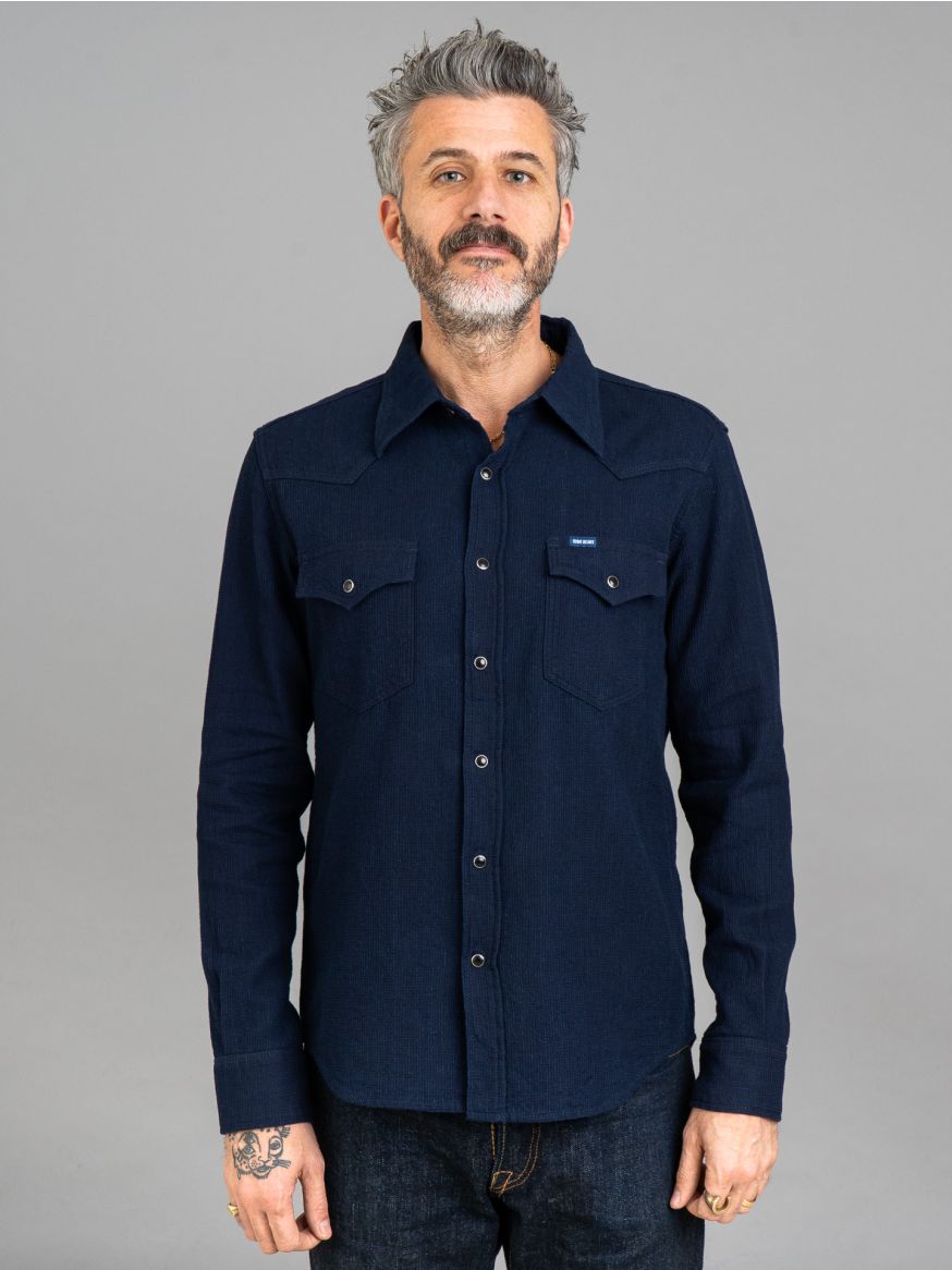 Iron Heart 5oz Selvedge Dobby Cloth Western Shirt - Indigo