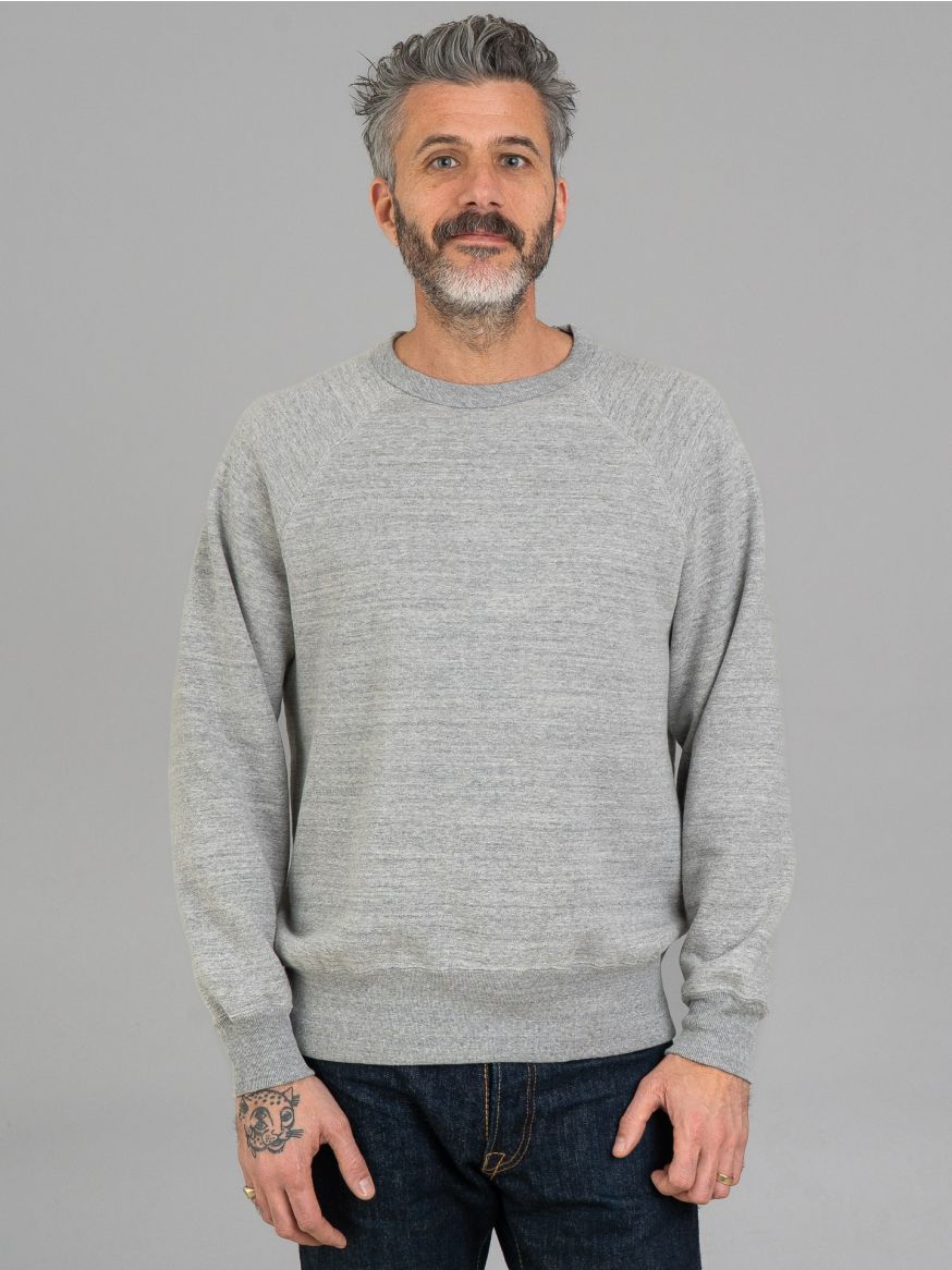 The Real McCoy’s 9oz Loopwheeled Raglan Sweatshirt - Grey