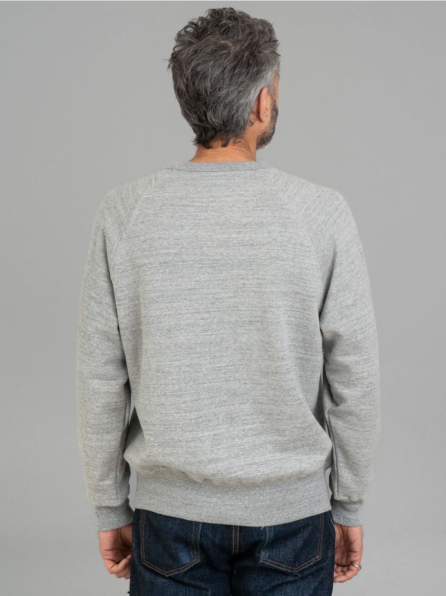 The Real McCoy’s 9oz Loopwheeled Raglan Sweatshirt - Grey