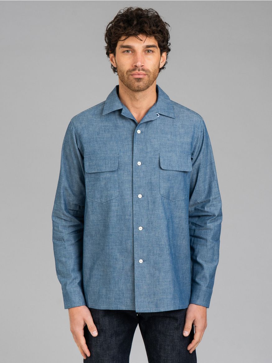 Dawson Denim Selvedge Chambray Sports Shirt - Blue