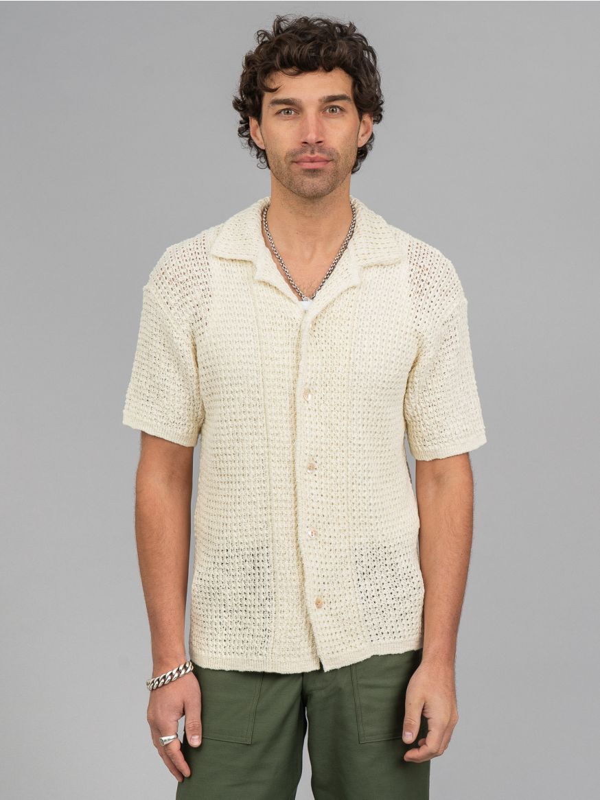 The Real McCoy’s Cotton Knit Short Sleeve Shirt - Milk