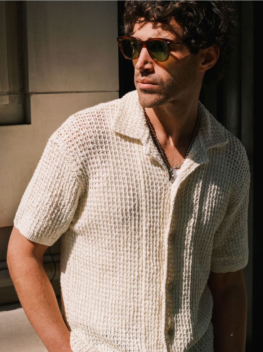 The Real McCoy’s Cotton Knit Short Sleeve Shirt - Milk