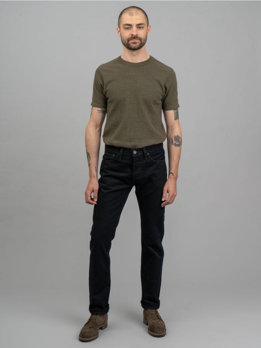 Iron Heart IH-666s-142OD 14oz Selvedge Denim Jeans - Indigo Overdyed Black - Slim Straight