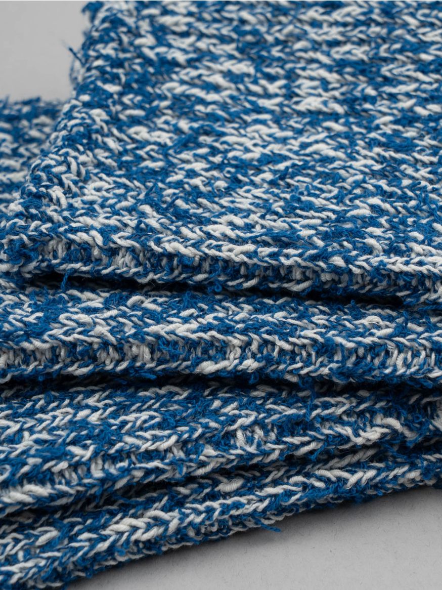 Decka Showatabé Textured Cotton Socks - White Blue