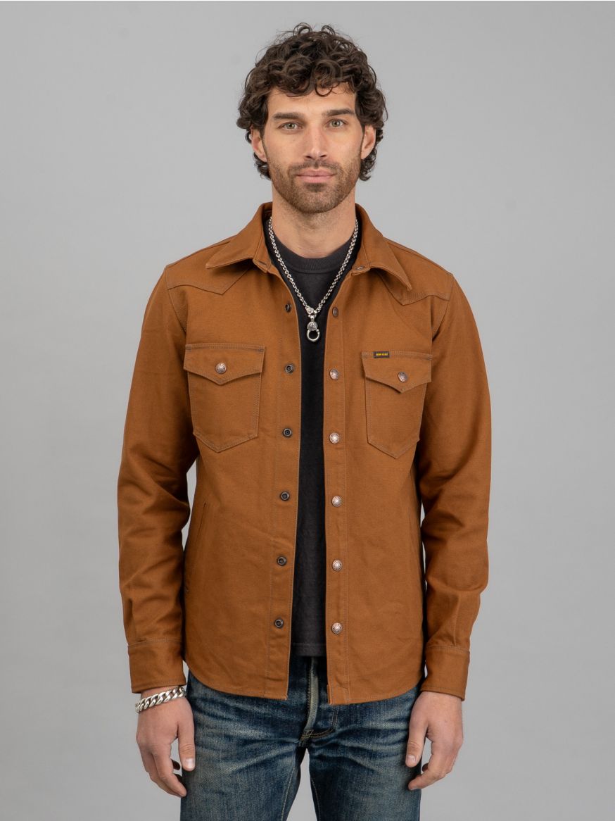 Iron Heart 17oz Cotton Duck CPO Shirt - Brown