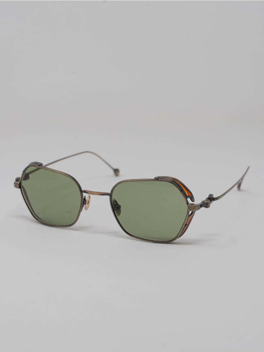 Matsuda M3153 Sunglasses - Antique Gold & Sage Green