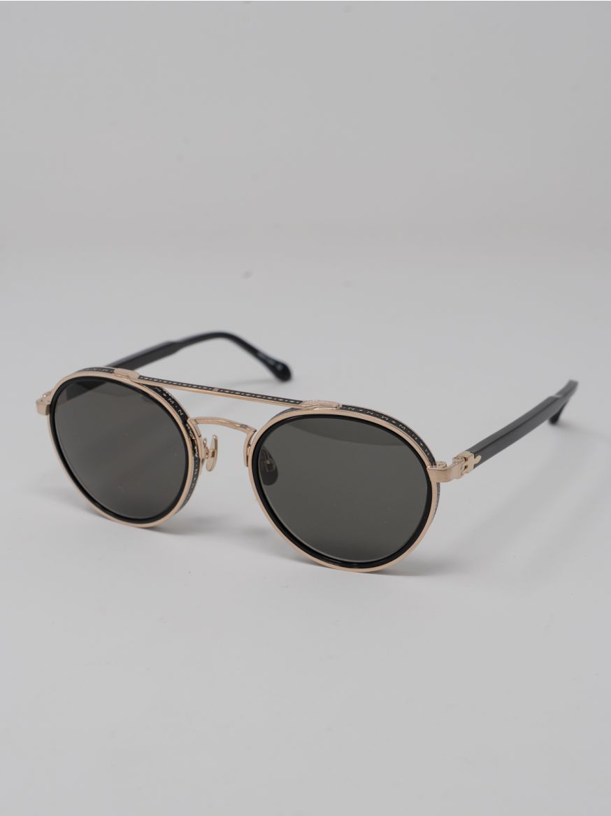 Matsuda M3156 Pantos Sunglasses - Brushed Gold & Black Grey