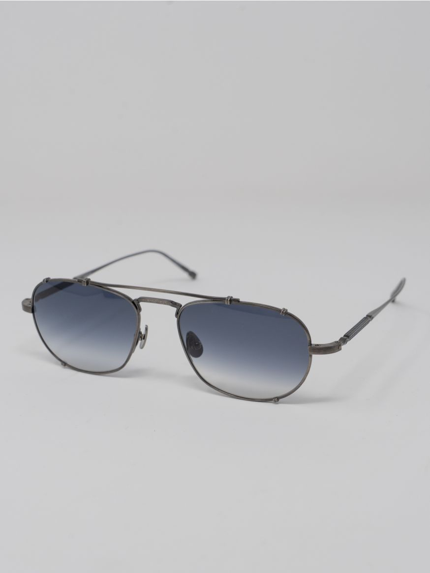 Matsuda M3151 Navigator Sunglasses - Antique Silver & Blue Grey