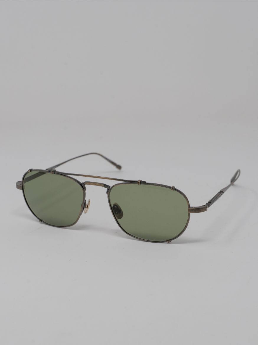 Matsuda M3151 Navigator Sunglasses - Antique Gold & Sage Green