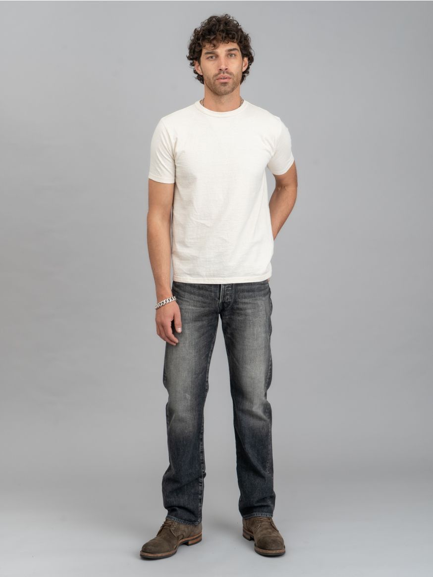 Studio D'Artisan D1891UB 13oz Washed Black Selvedge Jeans - Straight
