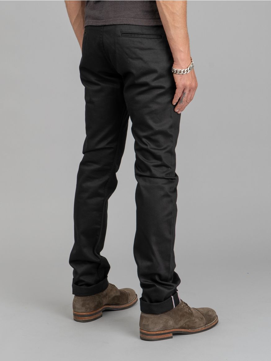Iron Heart Selvedge Chinos IH-721 - Black Slim Tapered
