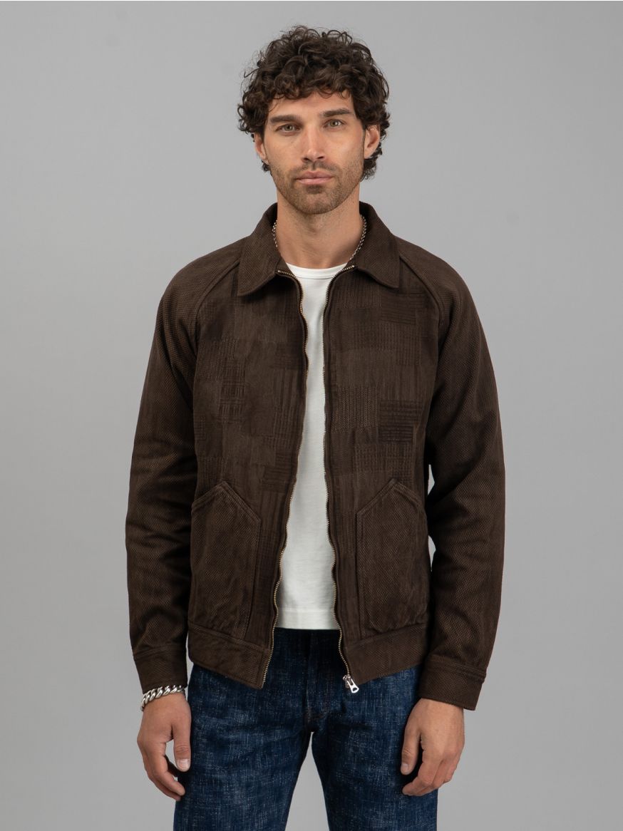Studio D’Artisan Amami Mud-Dyed Boro Jacket - Dark Brown
