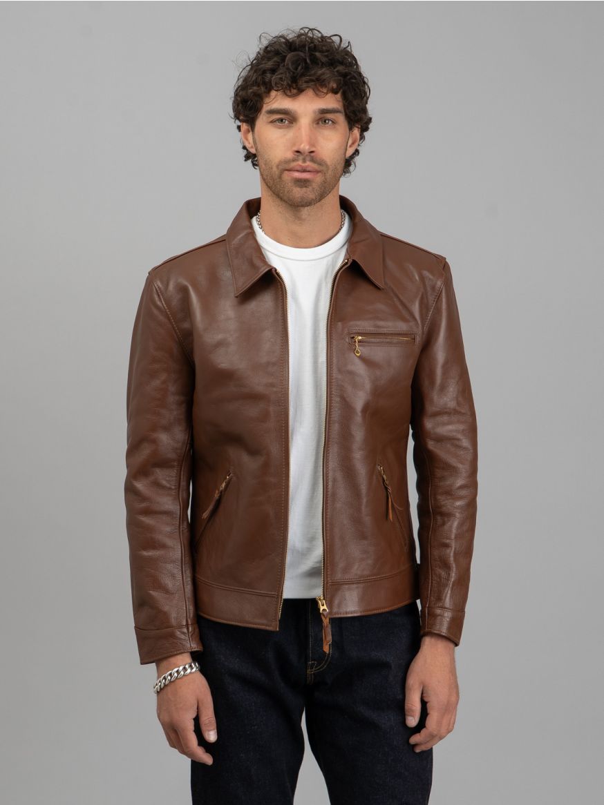 The Flat Head HS001 Horsehide Single Rider's Jacket -  Brown