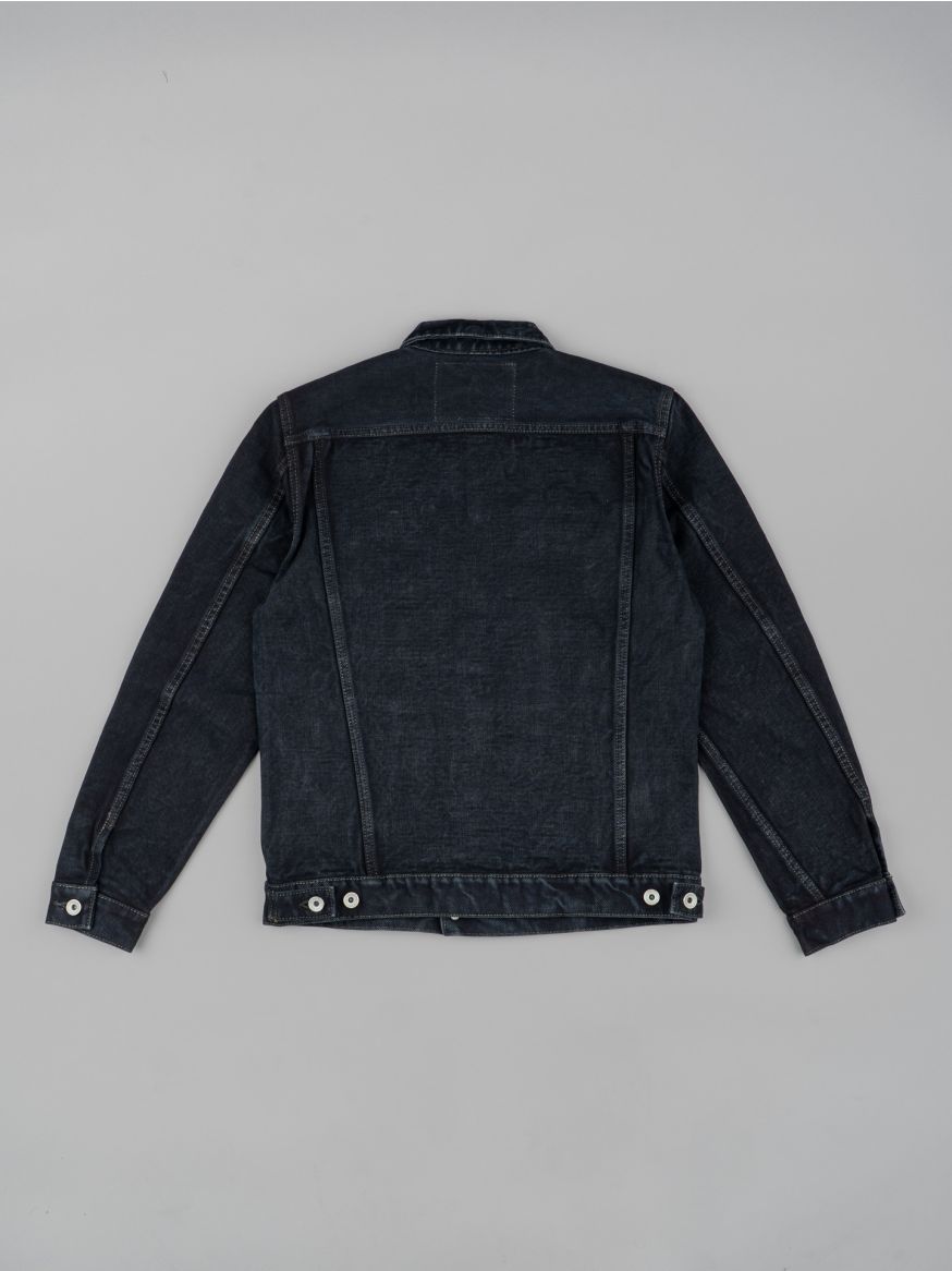 Iron Heart 19oz Left-Hand Twill Selvedge Denim Type III Jacket - Indigo Overdyed Black