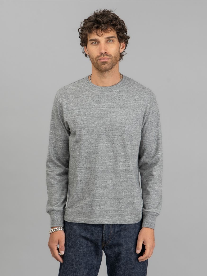 The Real McCoy’s Loopwheeled Athletic Longsleeve T Shirt - Grey