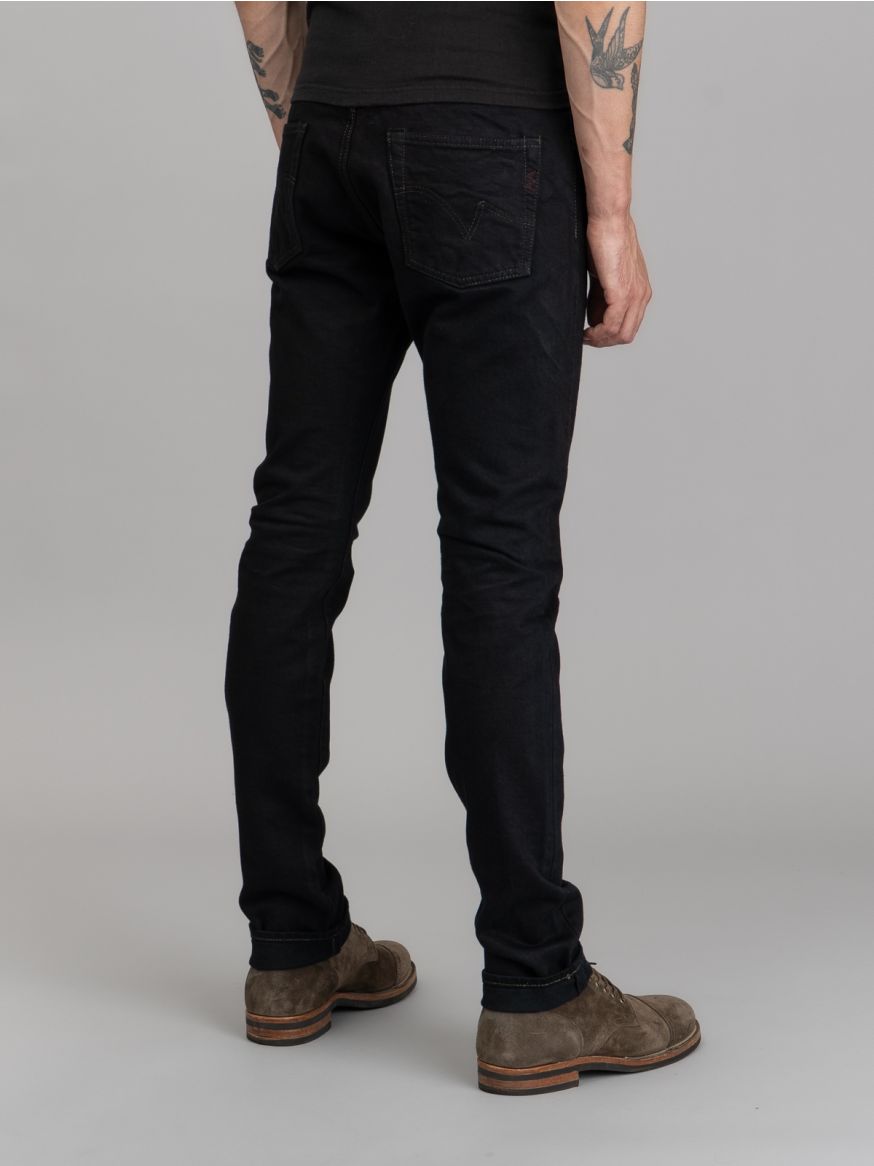 Iron Heart IH-555s-142OD 14oz Selvedge Denim Jeans - Indigo Overdyed Black - Super Slim