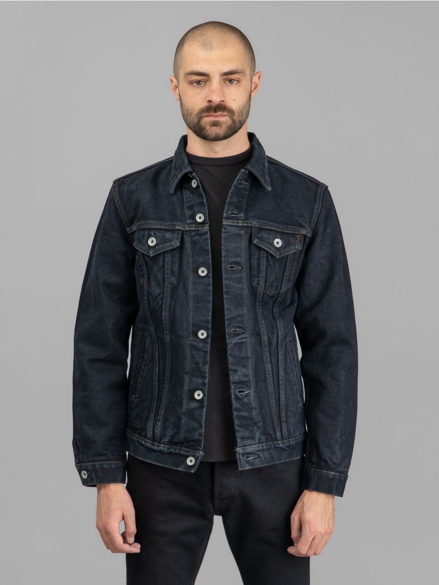 Iron Heart 19oz Left-Hand Twill Selvedge Denim Type III Jacket - Indigo Overdyed Black