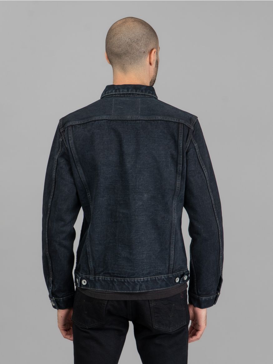 Iron Heart 19oz Left-Hand Twill Selvedge Denim Type III Jacket - Indigo Overdyed Black