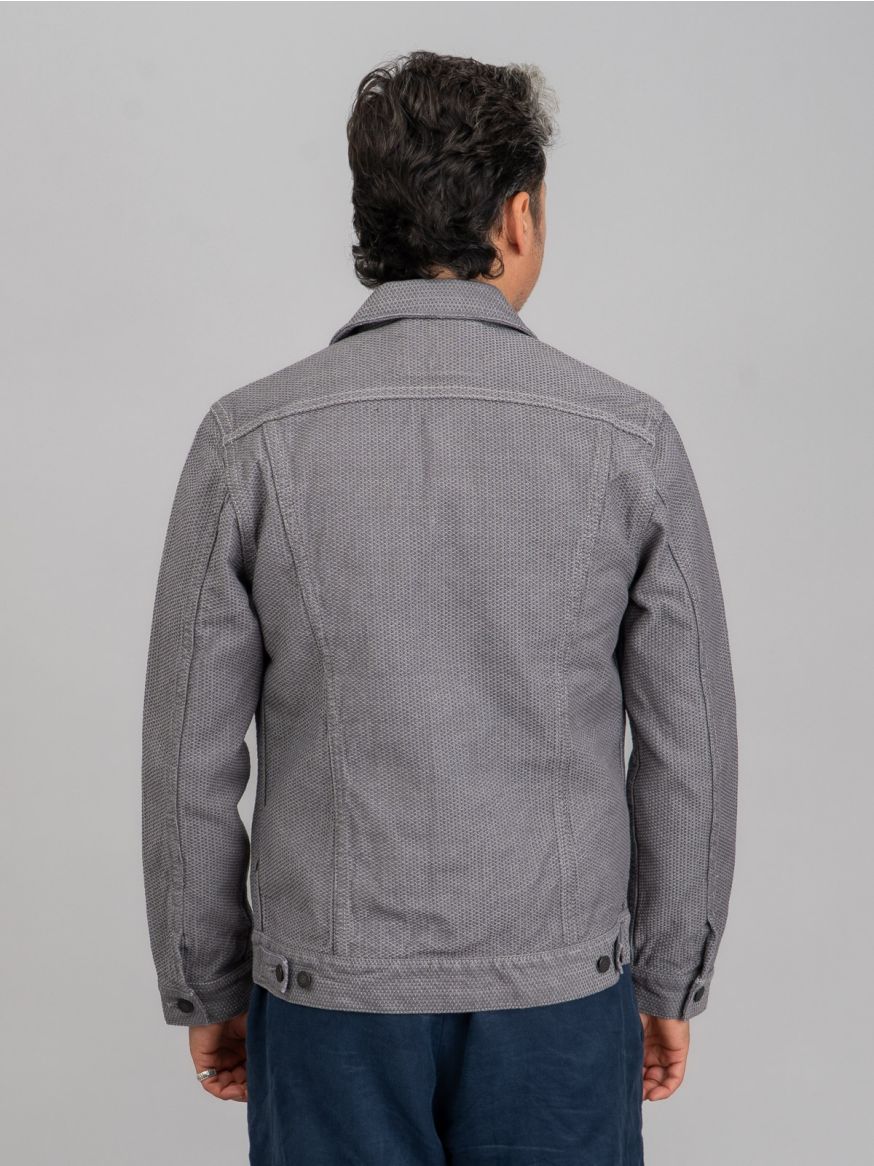 Pure Blue Japan Grey/Black Sashiko Jacket - Type II