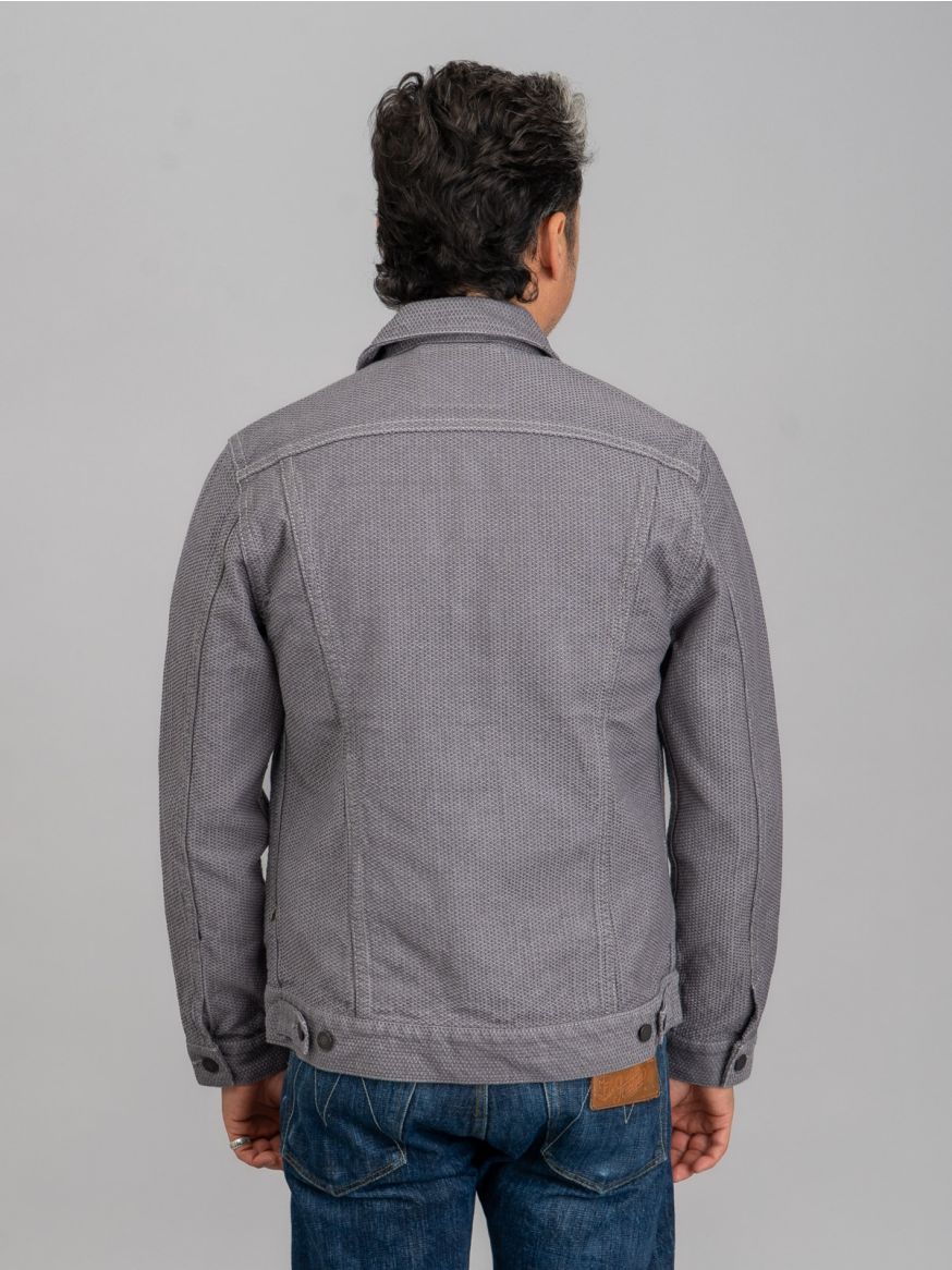 Pure Blue Japan Grey/Black Sashiko Jacket - Type III