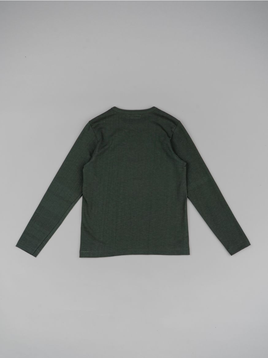 Merz b. Schwanen 2S18 Loopwheeled Organic Heavyweight Longsleeve T-Shirt - Forest