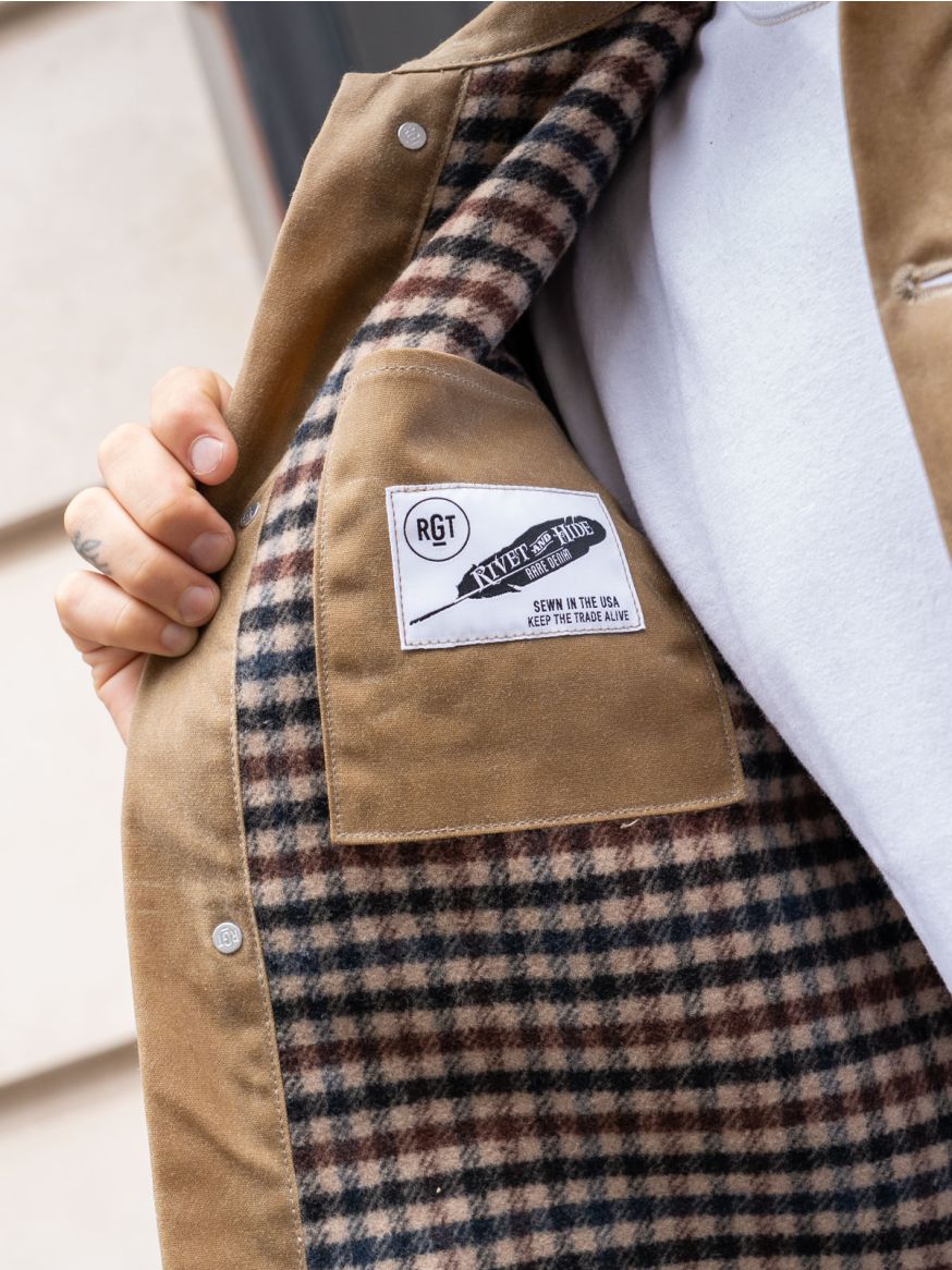 Rogue Territory x R&H Wool Lined Waxed Canvas Supply Jacket - Tan Ridgeline