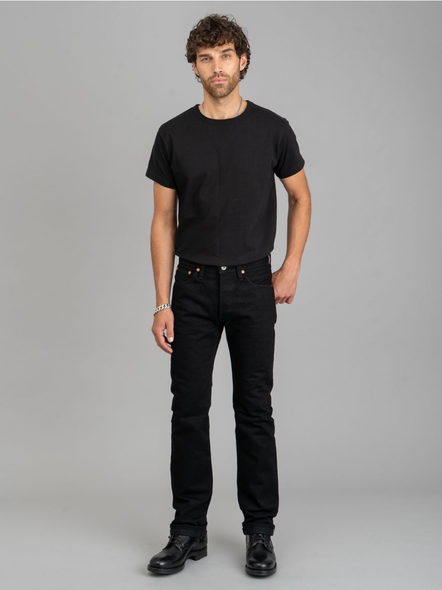 Iron Heart 14oz Black/Black Selvedge Jeans IH-666S-142bb - Slim Straight