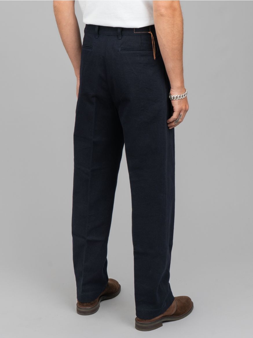 Fortela Newyork Cotton-Wool Pleated Trousers - Blue