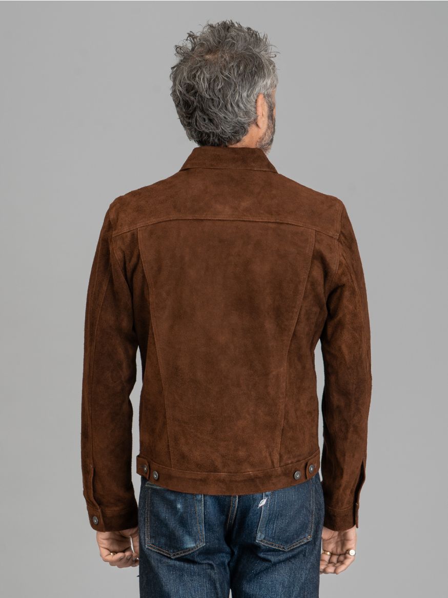 Double Helix "Western Pioneer" Horsehide Suede Jacket - Dark Brown