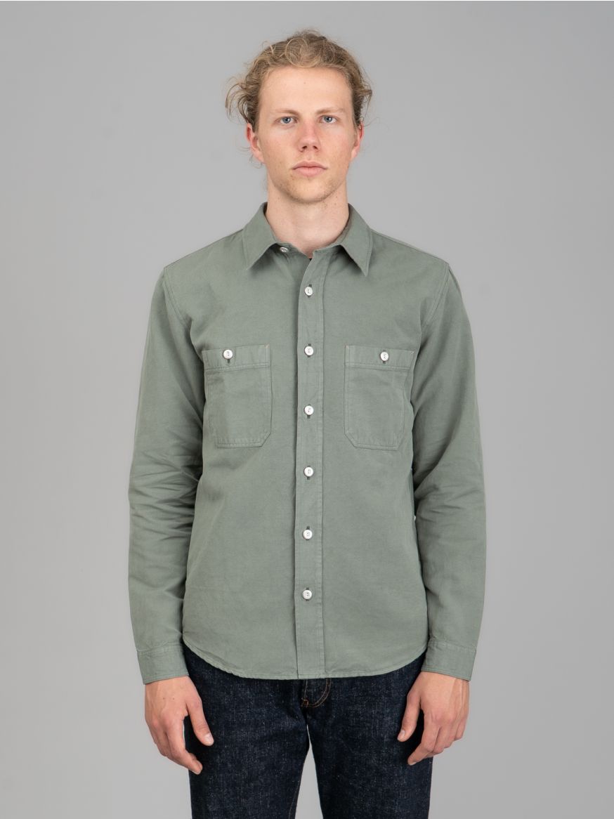 Indigofera McAllen Cotton & Linen Canvas Shirt - Sage