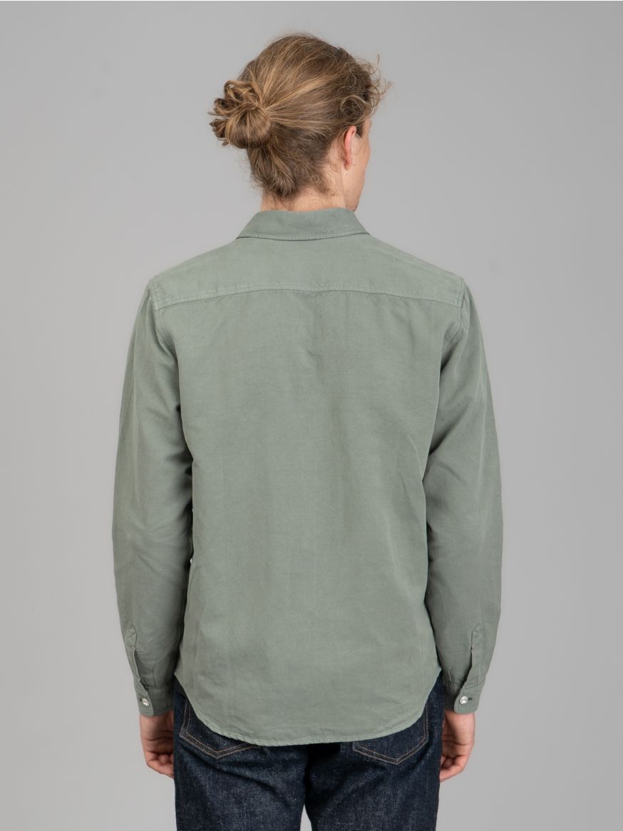 Indigofera McAllen Cotton & Linen Canvas Shirt - Sage