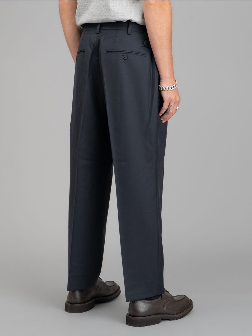 Comme des Garçons Homme Wool Serge Pleated Suit Pants - Navy