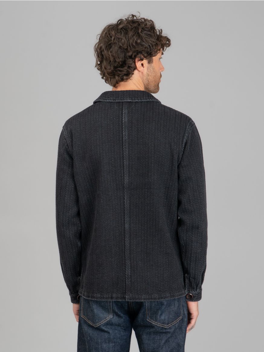 Fleurs De Bagne "Le Bourgeron" Sashiko Jacket - Black