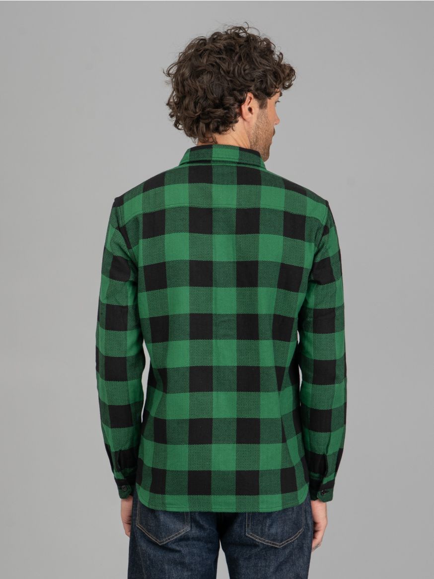 The Flat Head Block Check Work Flannel - Black/Green