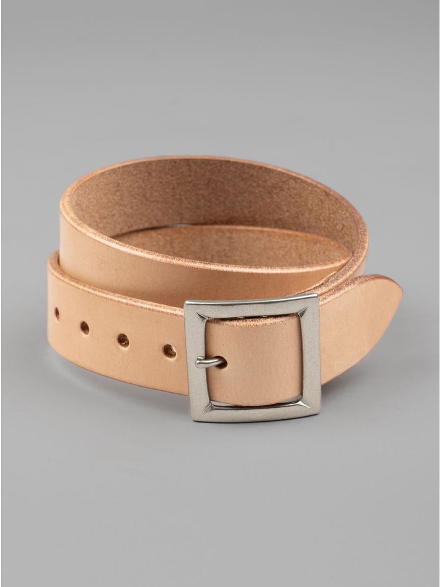 The Flat Head Saddle Leather Garrison Belt - Tan