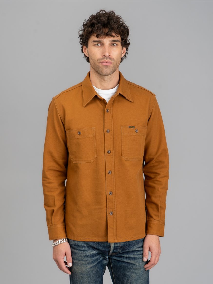 Iron Heart IHSH-423 13oz Oxford Cloth Work Overshirt - Camel