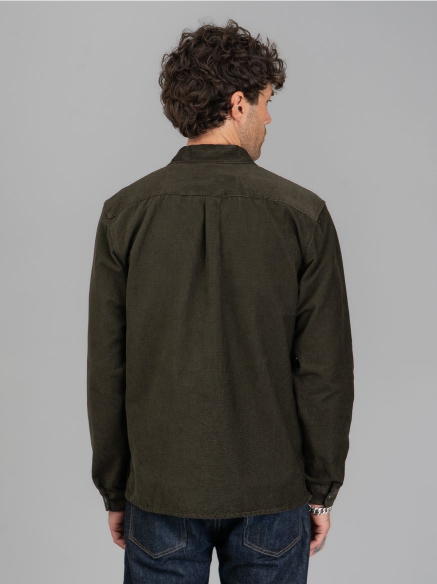 Indigofera Webster Square Corduroy Shirt - Dark Green