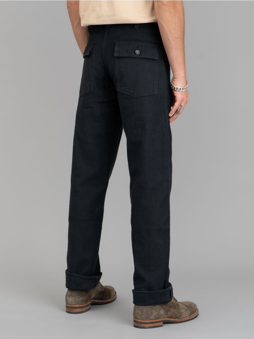 Samurai Heavyweight Back Satin Baker Pants - Black
