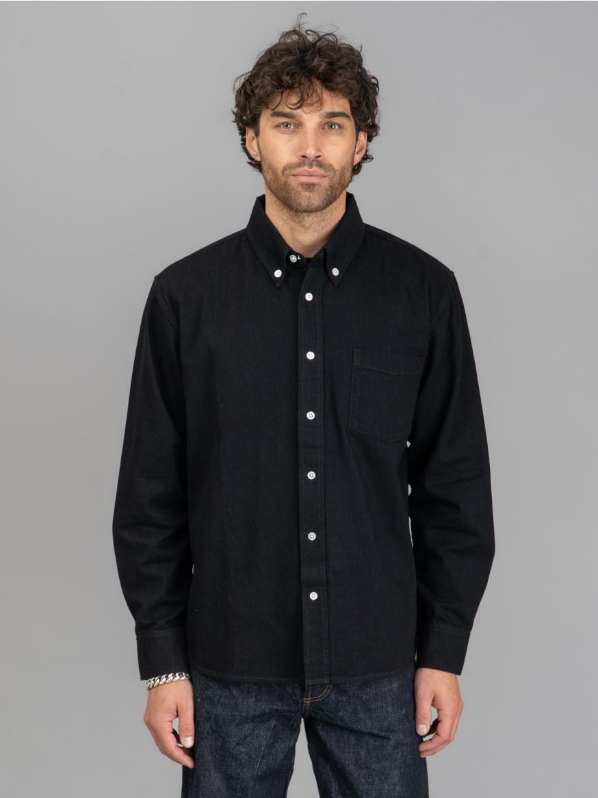3sixteen Selvedge Denim Button Down Shirt - Black