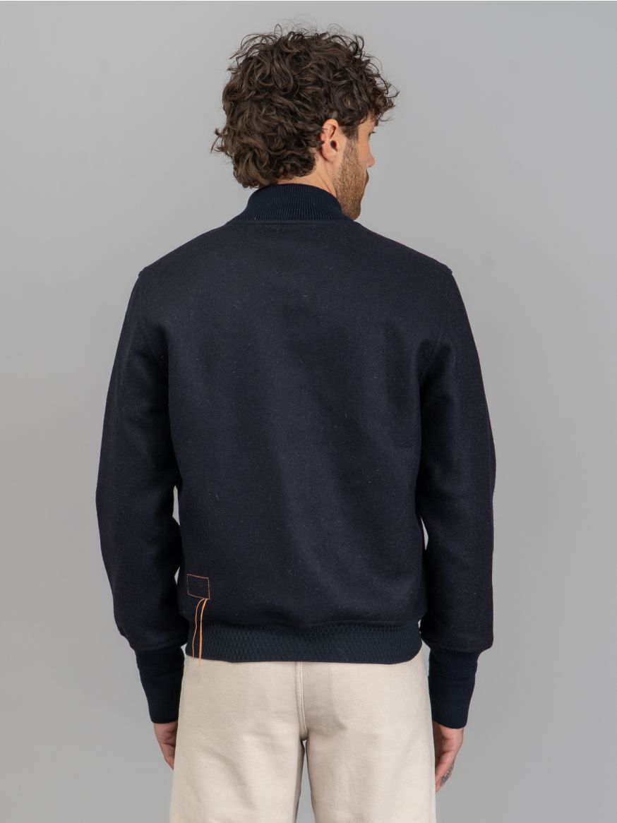 Fortela Cruiser Wool Bomber Jacket - Navy