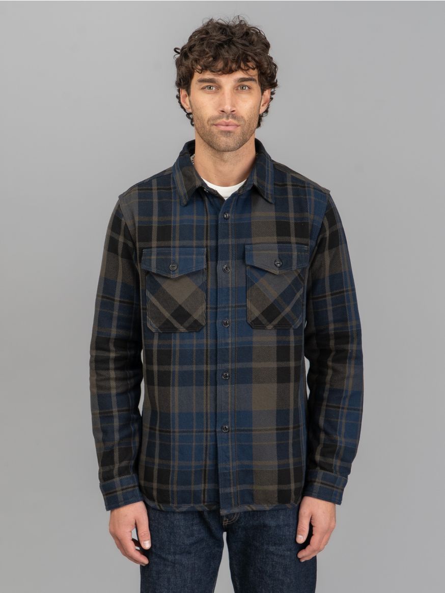 UES Extra Heavy Flannel Shirt - Navy